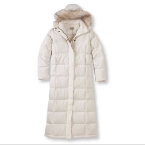 LL Bean Ultrawarm Coat, Long White with Mittens